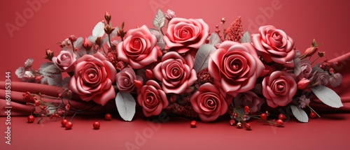 light pink flowers Valentine s Day concept The beauty of pink flowers Conveys love. Generative AI