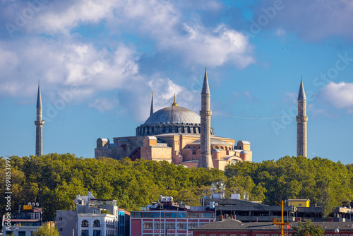 hagia sophia mosque exterior in istanbul turkey photo