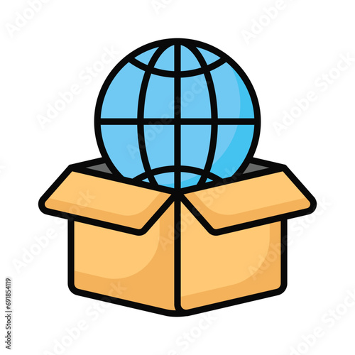 Worldwide Delivery icon design, editable vector of global delivery