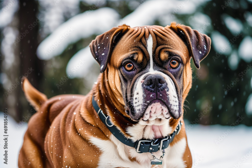 Portrait of a beautiful dog standing in the park. Generative AI Portrait of a beautiful dog standing in the park. Generative AI