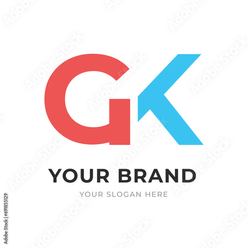 Set of Letter GK, KG, G and K Logo Design Collection, Initial Monogram Logo, Modern Alphabet Letter GK, KG, G and K Unique Logo Vector Template Illustration for Business Branding.
