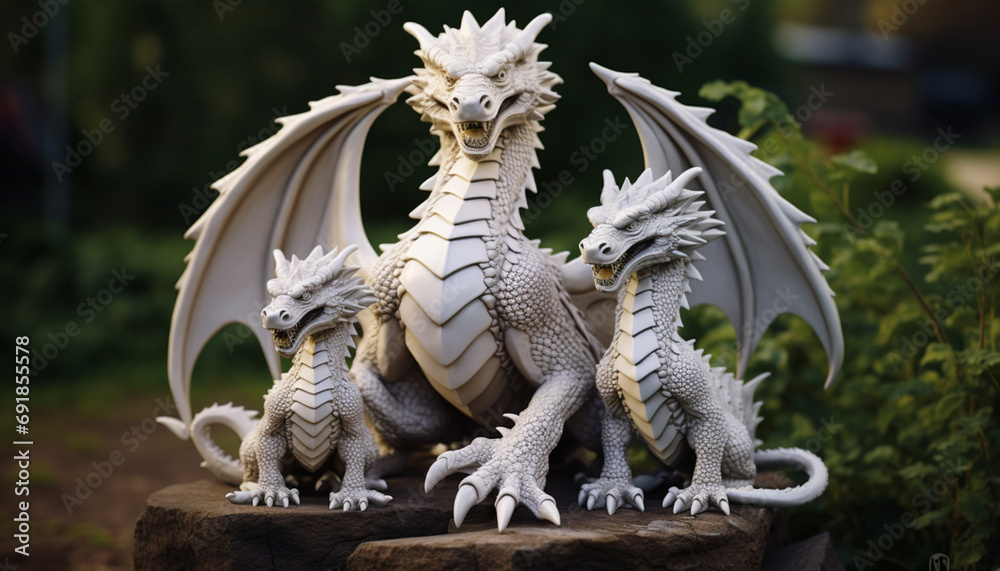 Create a set of 3D-printable dragon puzzle pieces that, when assembled, form a complete dragon family. This can be a fun and engaging ac Create a set of 3D-printable dragon puzzle pieces that, when assembled, form a complete dragon family. This can be a fun and engaging ac