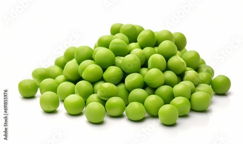 Green peas isolated on white or white background, Generative AI