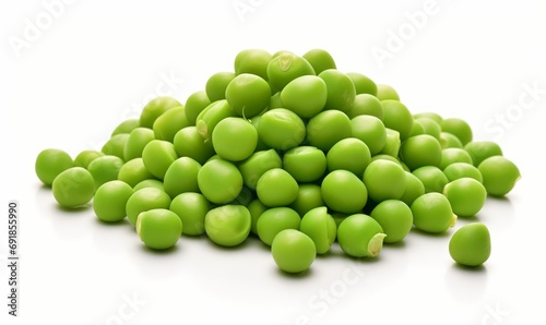 Green peas isolated on white or white background, Generative AI