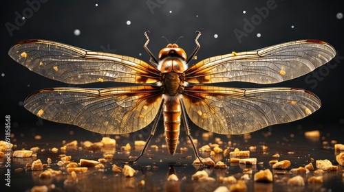 Selective Focus Wild Dragonfly Brown Wings, HD, Background Wallpaper, Desktop Wallpaper © Moon Art Pic
