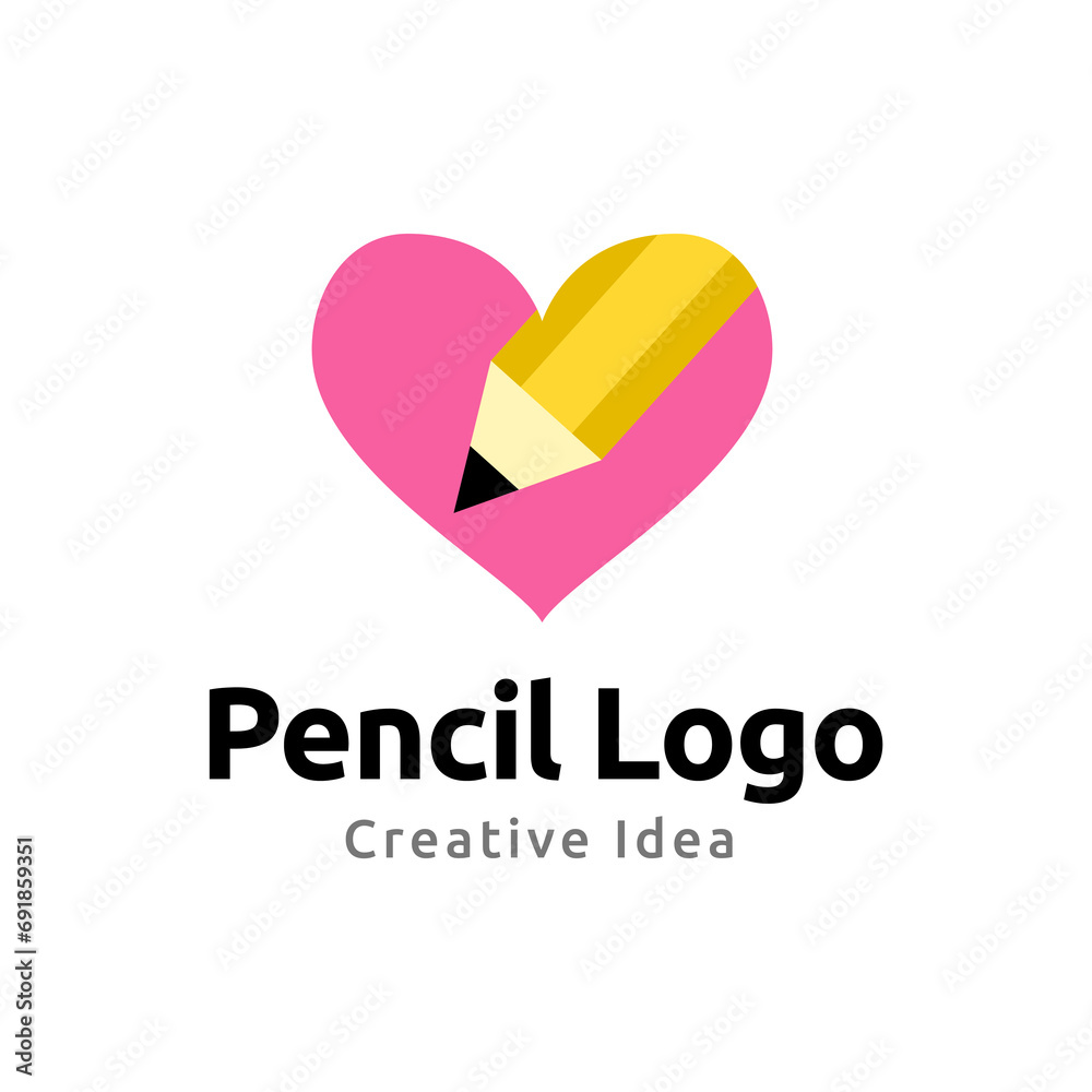 Creative pencil logo design vector template