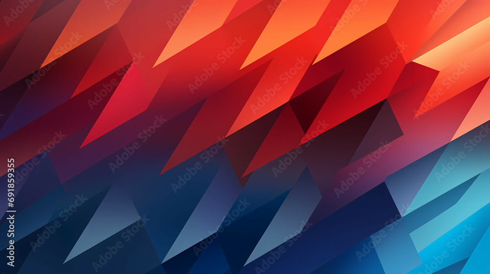 Color Gradient Red And Blue Pattern, a red and blue triangles. Stock