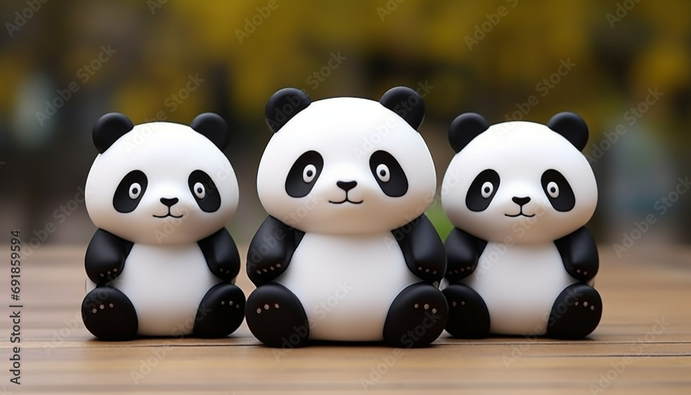 Create a set of 3D-printable panda keychains with different cute poses and expressions. These can be great accessories or gifts for panda enthusiasts Create a set of 3D-printable panda keychains with different cute poses and expressions. These can be great accessories or gifts for panda enthusiasts