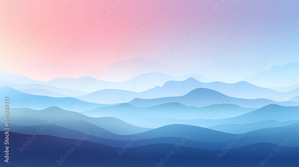 Flat Blue Gradient Background, a blue and pink landscape.
