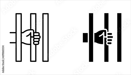 Prison icon. Trendy modern flat linear vector Prison icon on white background from thin line law and justice collection,