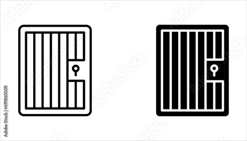Prison icon. Trendy modern flat linear vector Prison icon on white background from thin line law and justice collection,