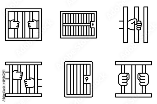 Prison icon. Trendy modern flat linear vector Prison icon on white background from thin line law and justice collection,