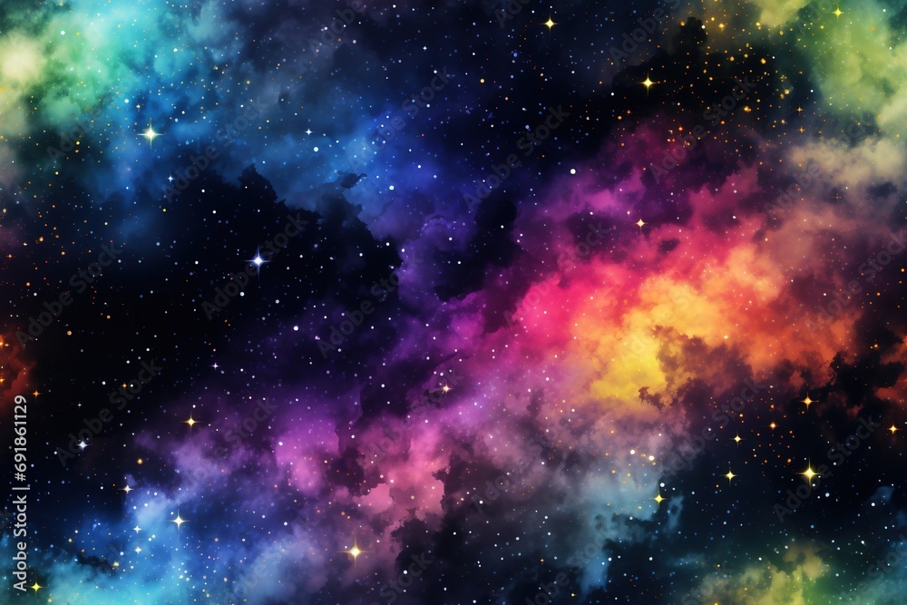 Colorful Cosmic space background with stars and nebula