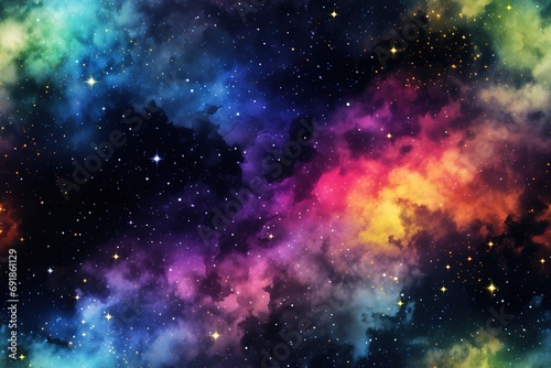 Colorful Cosmic space background with stars and nebula