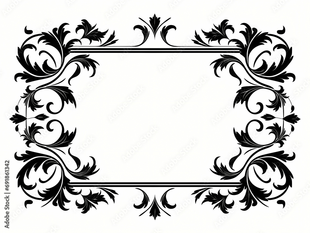 Certificate Border And Corner Design Element, a black and white picture frame. Certificate Border And Corner Design Element, a black and white picture frame.