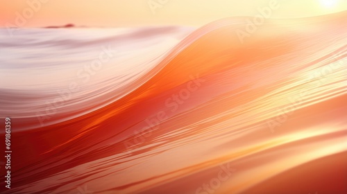 An abstract wave is moving in the ocean at sunset. Generative AI.