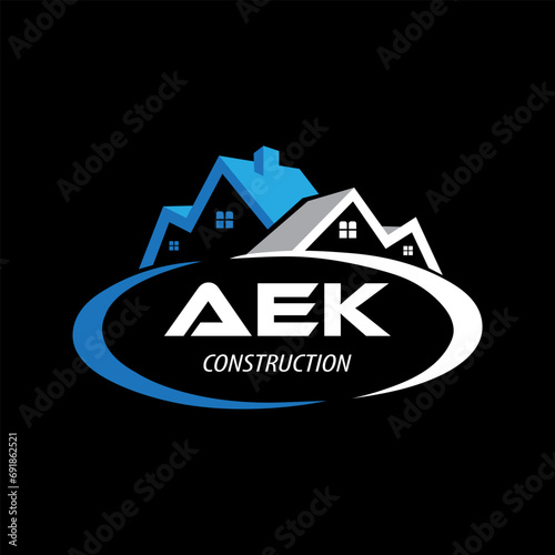 
Letter AEK building vector, AEK initial construction. AEK real estate. AEK home letter logo design, 
 photo