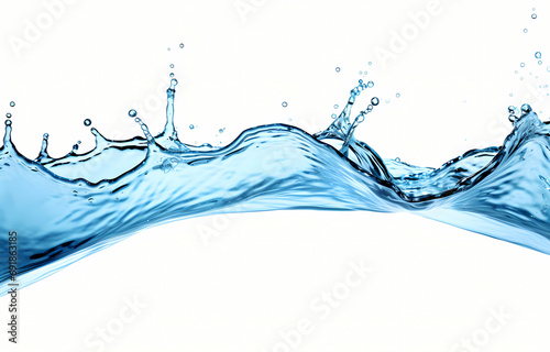 Water Pouring Against White Background, a close up of water splash.