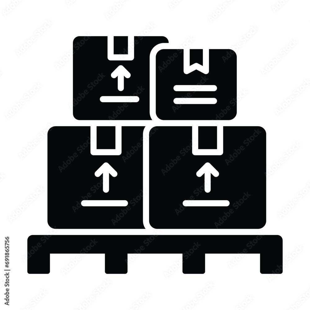 Boxes on a pallet, vector of logistics collection, cargo boxes pallet icon Boxes on a pallet, vector of logistics collection, cargo boxes pallet icon