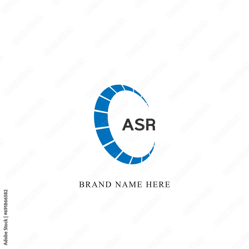 ASR logo. A S R design. White ASR letter. ASR, A S R letter logo design. Initial letter ASR linked circle uppercase monogram logo R letter logo vector design. 
