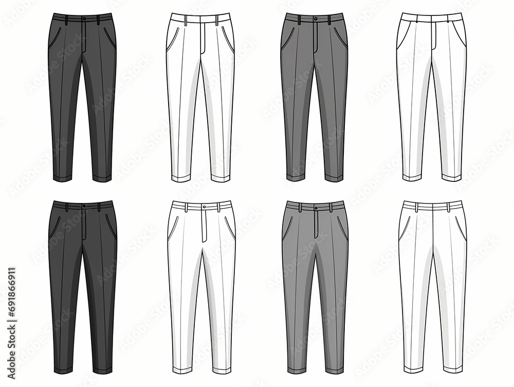 Line Drafts Style Drawings Mens Clothing, a different colored pants. Line Drafts Style Drawings Mens Clothing, a different colored pants.