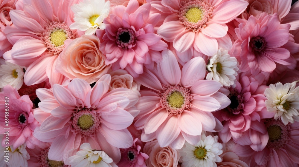 Pink Yellow Small Flower Background Patterned, HD, Background Wallpaper, Desktop Wallpaper