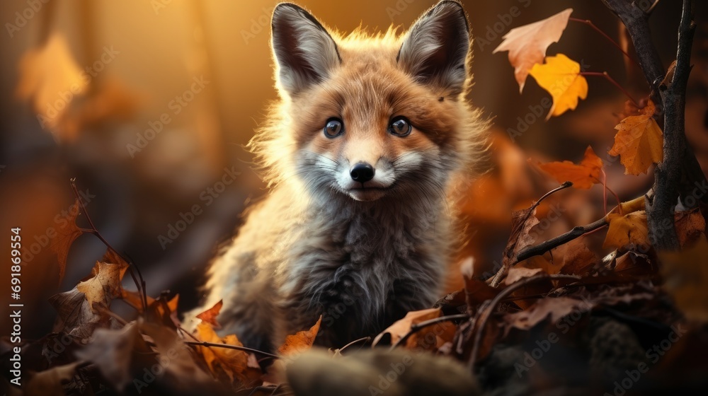 Obraz premium Red Fox Cub Newborn Nature, HD, Background Wallpaper, Desktop Wallpaper