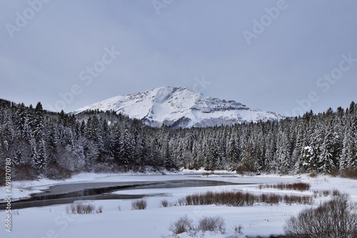 Ötscher und Erlaufstausee Nähe Mariazell im Winter photo
