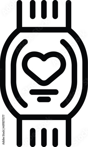 Wristband heartbeat measure icon outline vector. Smart health tracker. Watch pedometer gadget