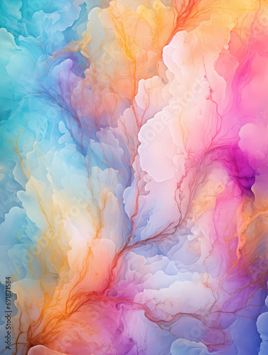Stylish Multicolored Painting, a colorful painting of clouds.