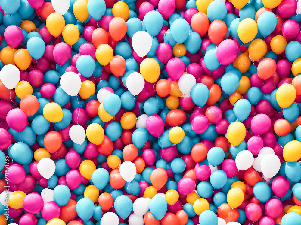 Fototapeta premium Seamless pattern of colorful balloons.