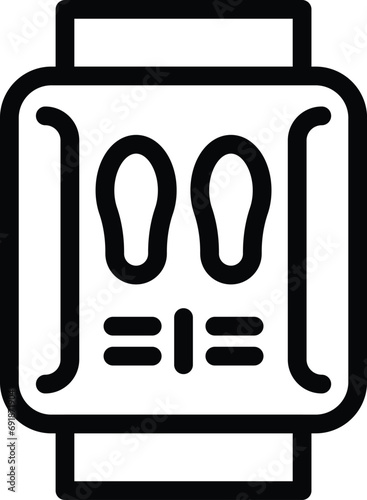 Walking watch counter icon outline vector. Step tracking band. Smart pedometer wristband