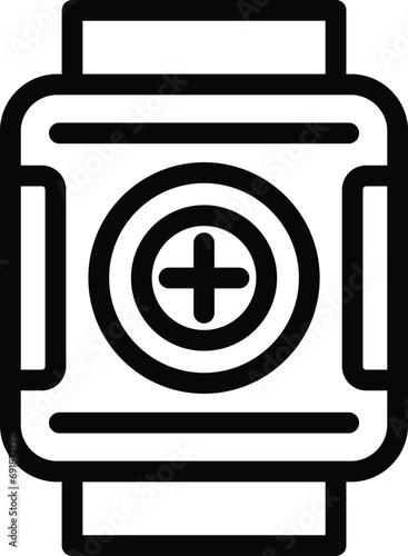 Smart sport watch icon outline vector. Tracking fitness activity. Step counter device