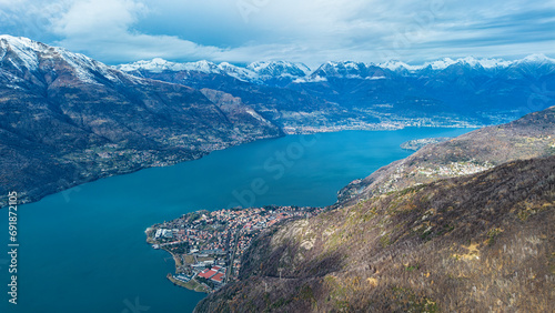 View of Dervio peninsula on Lake Como
