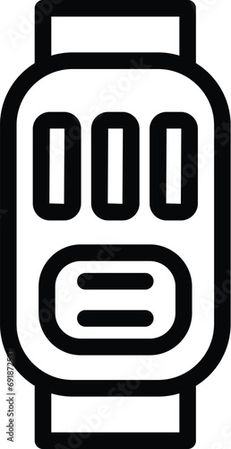 Footstep pedometer icon outline vector. Jogging measure wristband. Walking athletic watch