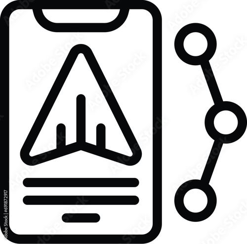 Physical activity recorder icon outline vector. Footstep tracking app. Smart recording application