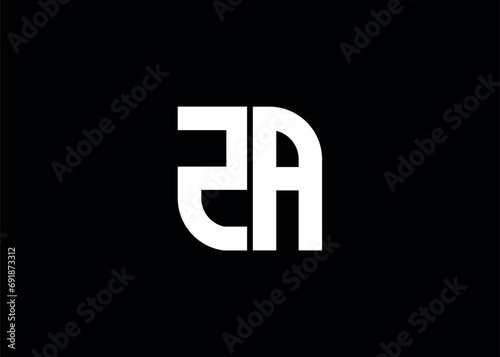 Monogram Letter ZA Logo Design vector template