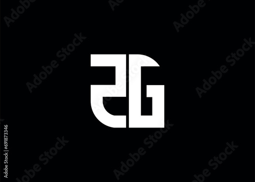 Monogram Letter ZG Logo Design vector template