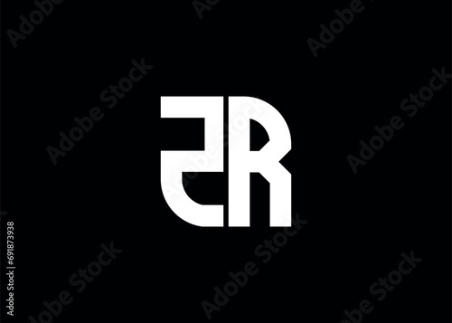 Monogram Letter ZR Logo Design vector template