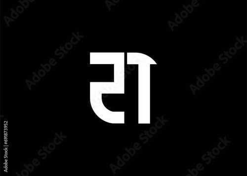 Monogram Letter ZT Logo Design vector template.