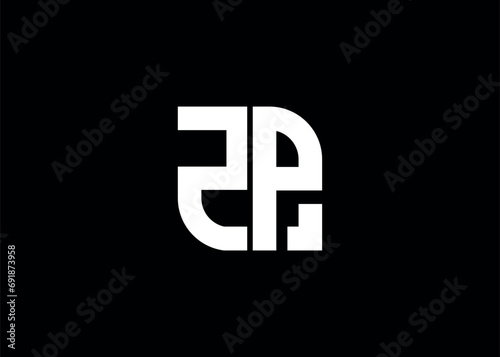 Monogram Letter ZP Logo Design vector template