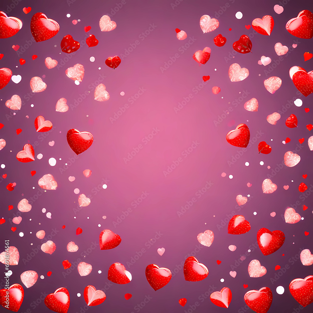 valentines background with hearts, generative AI valentines background with hearts, generative AI
