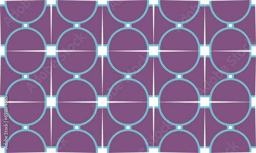 pattern with circles, set of purple block and blue line circle seamless patterns arrange on white background design for fabric print or wallpaper or paper package warp
