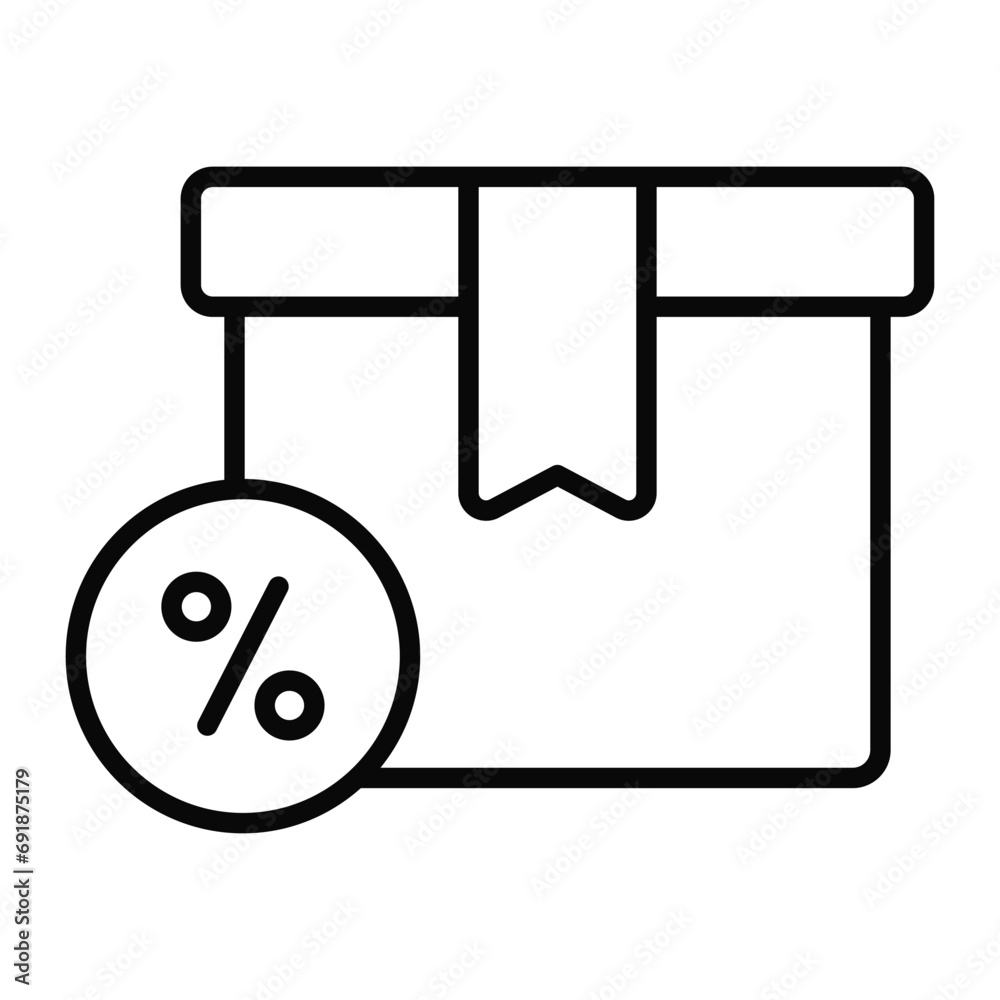 Discount label with parcel package showing concept icon of delivery discount Discount label with parcel package showing concept icon of delivery discount