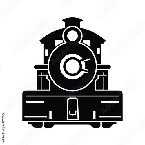 Vintage old locomotive Train machine logo design vector. Train icon symbol vector on white background