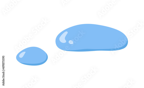 Water drops, blobs. Big and small waterdrops. Fresh aqua droplets, bubble. Cl...