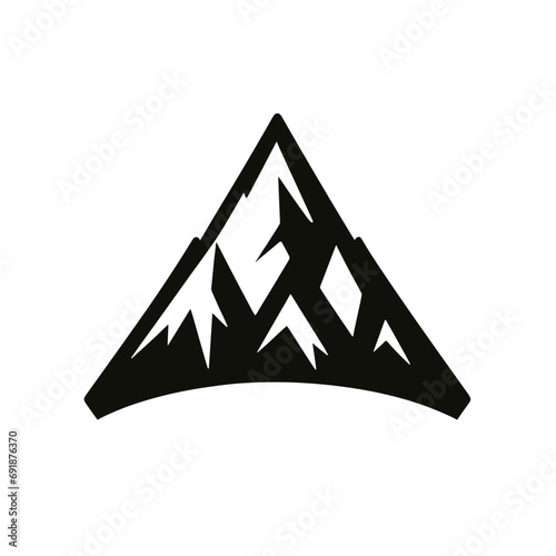 Foto logotype of a mountain, black and white, isolated