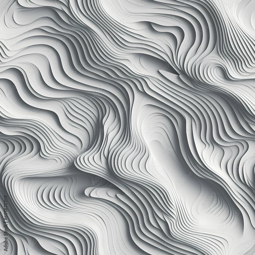 Parametric Line Art, a white paper cut out of a surface. Parametric Line Art, a white paper cut out of a surface.