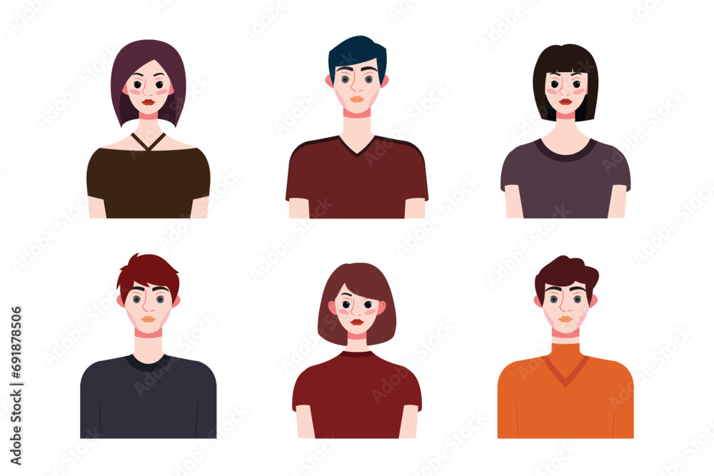 Set collection of people avatar design. Characters for social media and networking, website, app design, development, user profile, and user profile icons. Vector illustration. Set collection of people avatar design. Characters for social media and networking, website, app design, development, user profile, and user profile icons. Vector illustration.