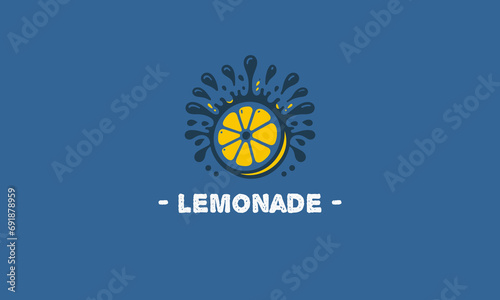 logo design of lemon splash vector flat design